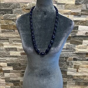 Elegant Navy Beaded Necklace